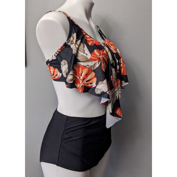 Nwt Tropical Floral Print Flutter Bikini Medium - Picture 5 of 6